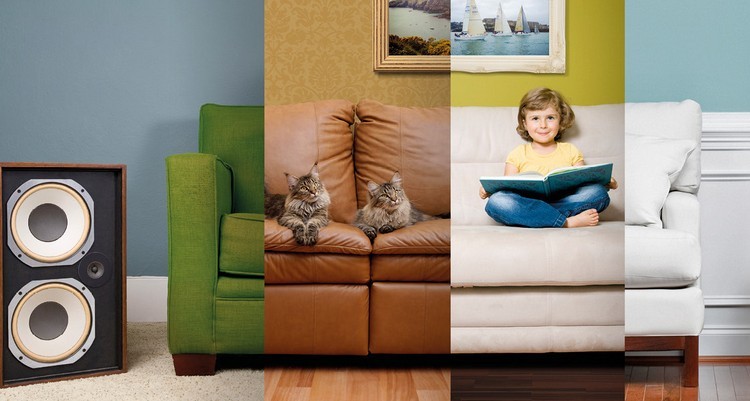 Tilbud til husholdningsmøbler-sofa-forskellig-polstring-væg farve