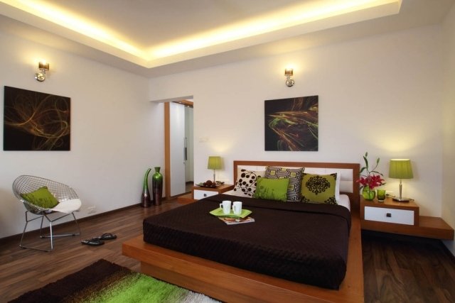 indirekte-belysning-soveværelse-loft-grøn-træ-toner-zen