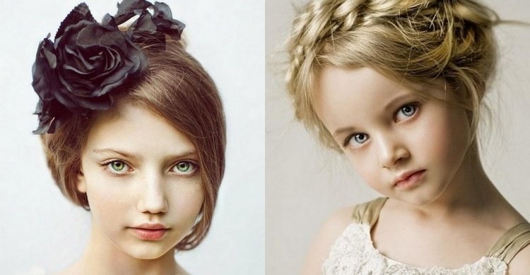 Piger frisurer kreativ-updo-flettet-hår-blomst-delikat-prinsesse