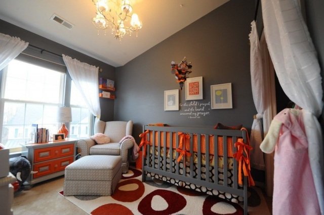 baby værelse deco grå orange væg deco siger billedramme