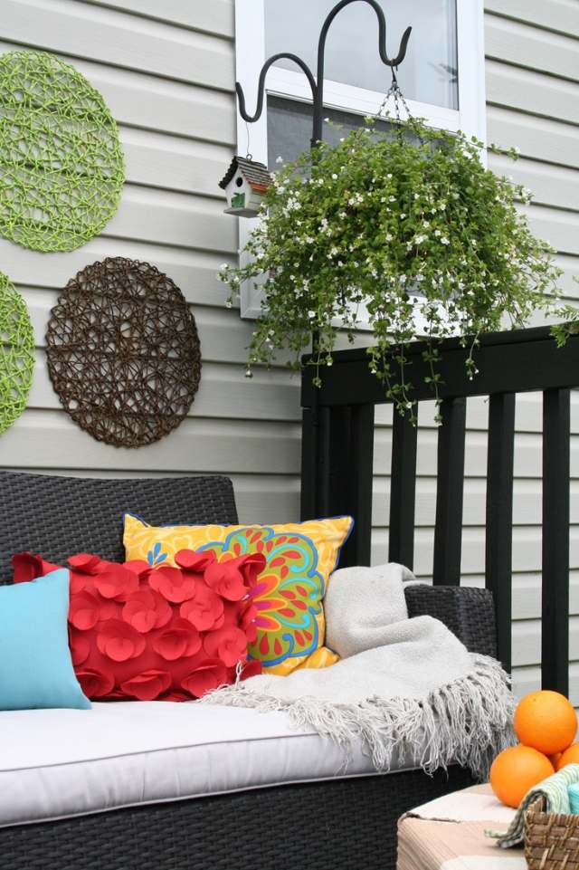 sofa kaste puder ideer havemøbler farverigt tilbehør