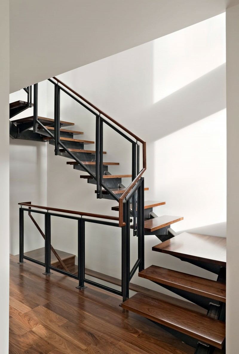 moderne design trapper metal trætrapper gelænder