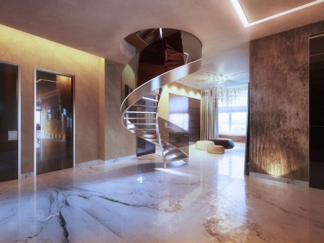 Metaltrappe design kunstnerisk vindeltrappe penthouse lejlighed
