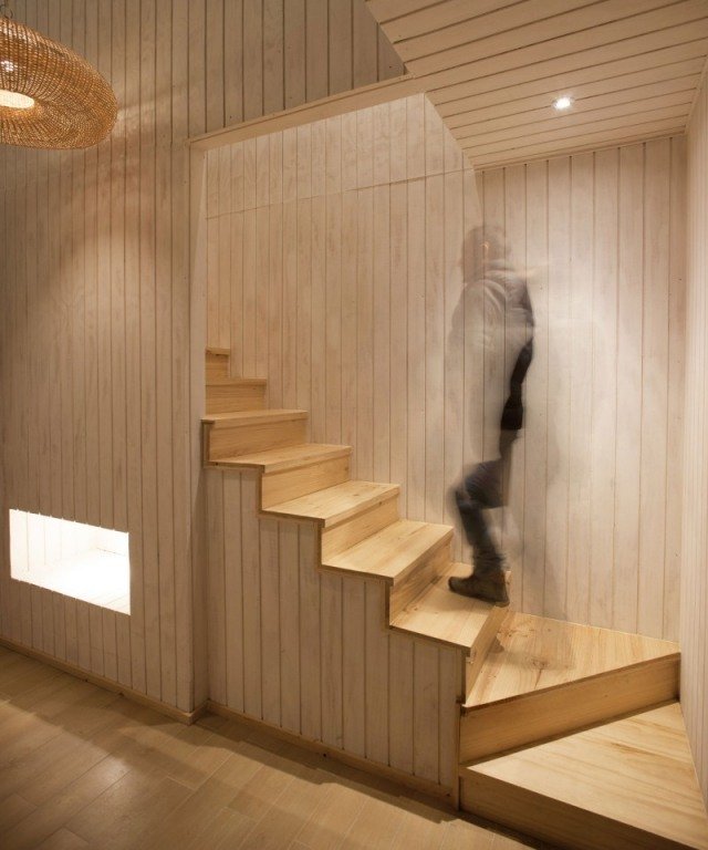 Træ trapper indretning belysning ideer