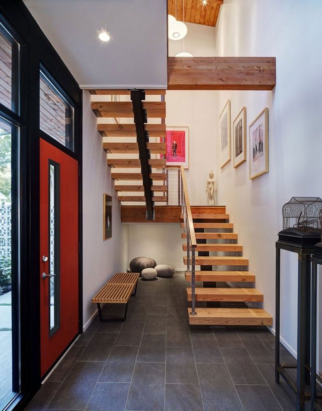 Stringer trappe træ design ideer moderne Midvale gårdhus