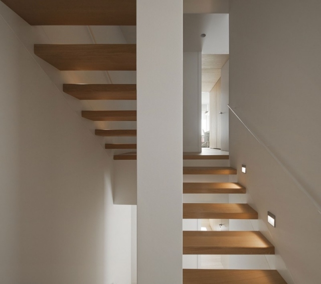 Cantilever trappe design ideer træ trin-moderne elegance