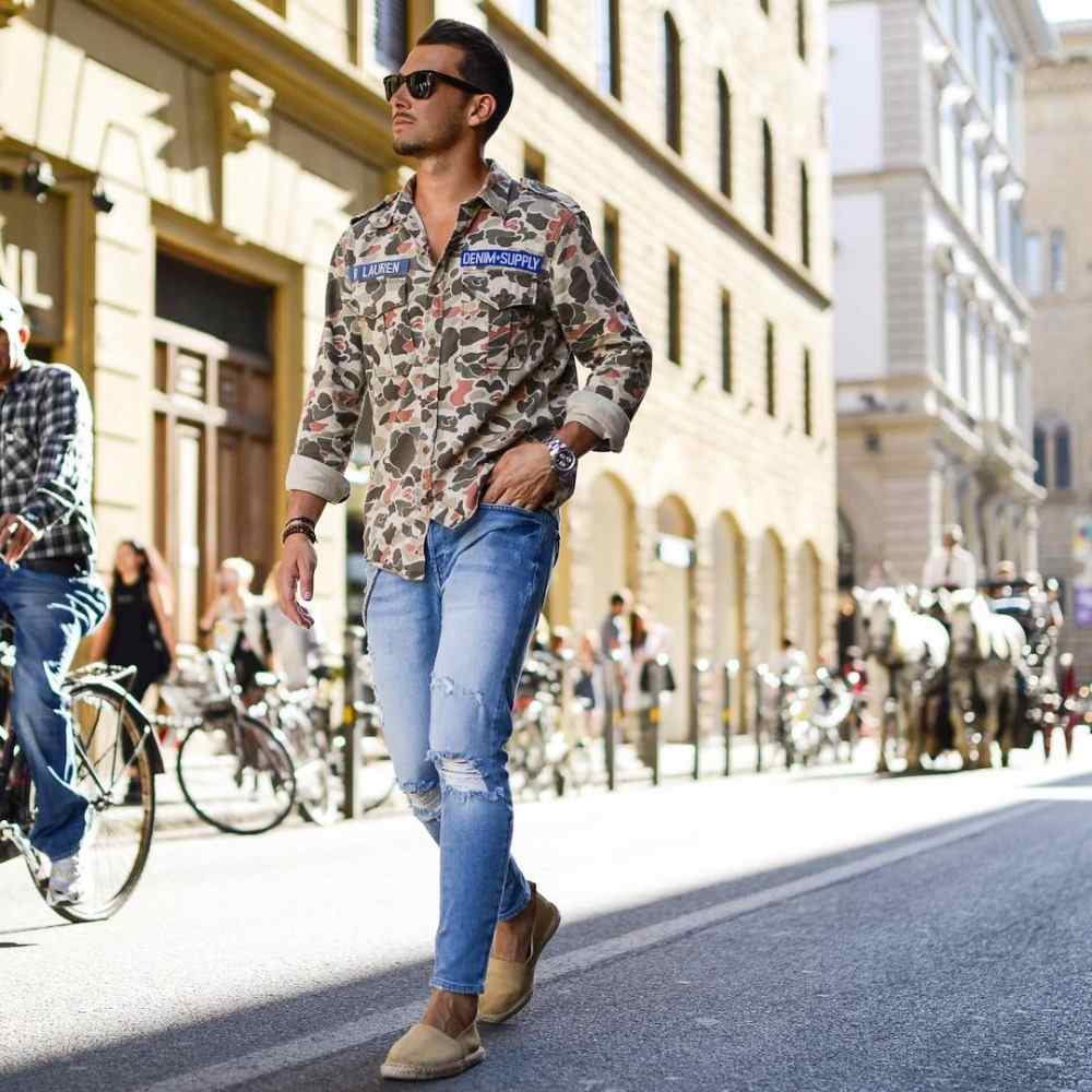 militær 80'erne tøj mænd kombinerer moderne med stil