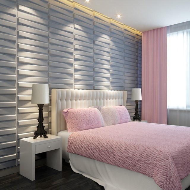 Ideer til vægdesign dekorative paneler-wess-3d-soveværelse-forsænket-lys-loft-effekter