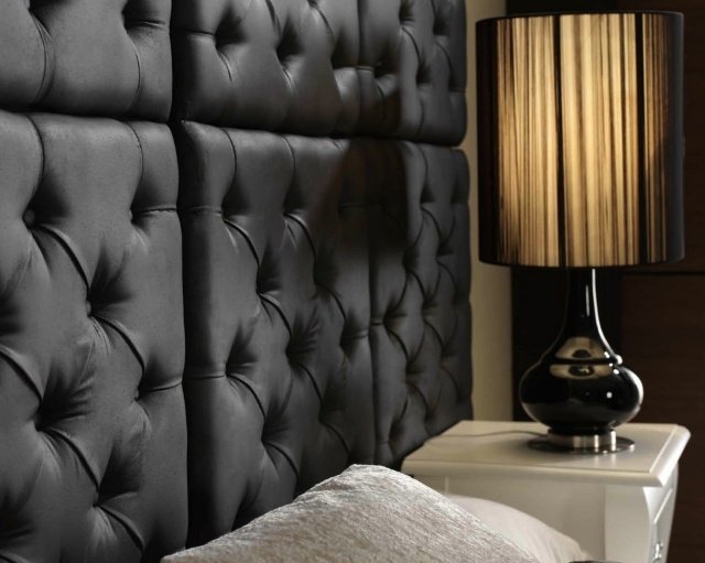 vægpaneler-quiltet-polstret-sort-soveværelse-vægdesign