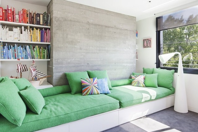 væg design-udsat beton-læsning hjørne-sofa-kasse