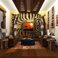 neobvyklý interiér ložnice na obrázku v africkém stylu