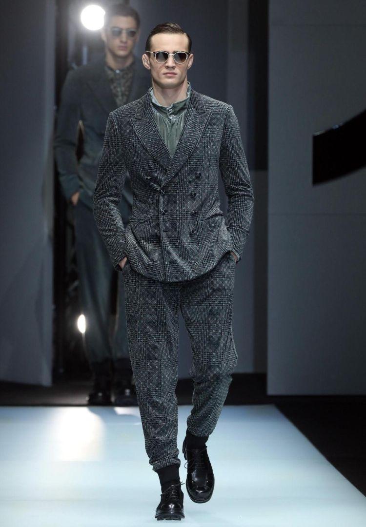 jakkesæt tendenser 2019 elegante herretøj designere bryllups lejligheder catwalk modeshow plaid dobbelt-breasted tweed fløjl