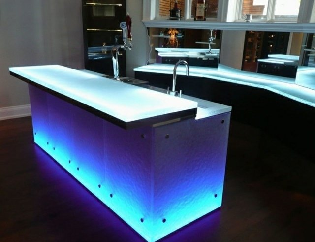 integreret LED belysning bordplade køkkenø innovativ moderne