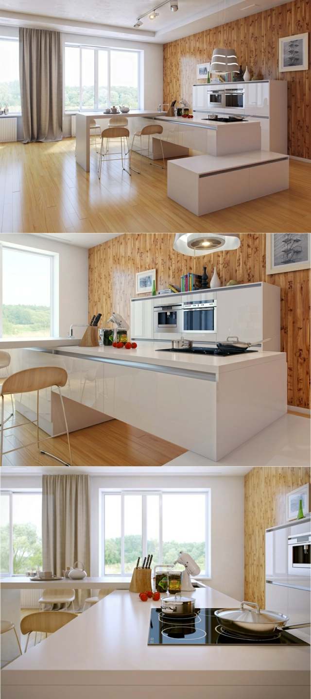 Køkken moderne stilfuld hvid bordplade ridsefast hvid