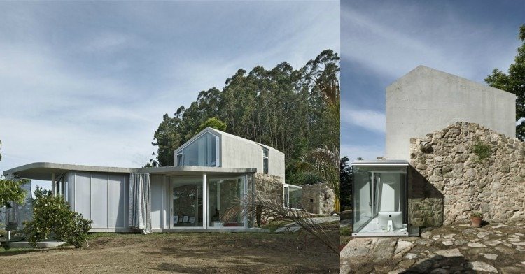 arkitektur glas stenhus panorama vindue natur nutidig