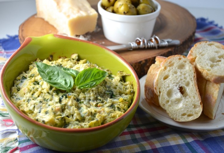 artiskok opskrift italiensk dip starter varme basilikum oliven