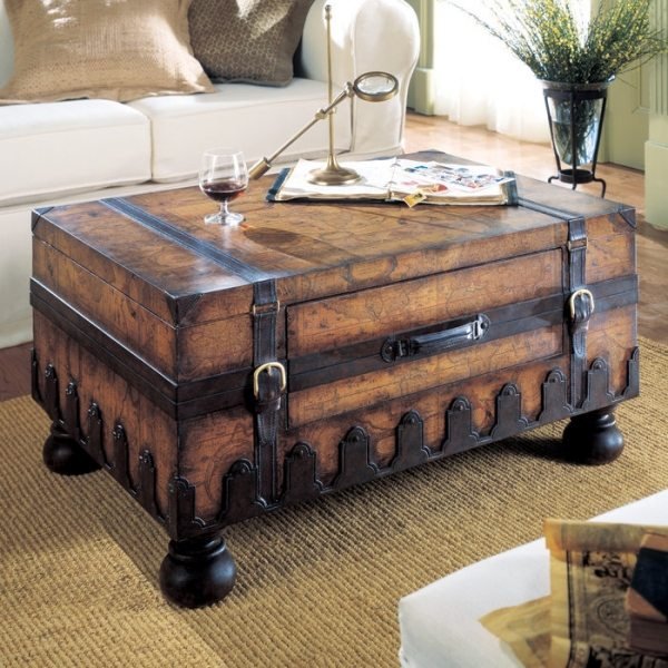 deco ideer gammel kuffert hjemmeindretning sofabord træ kiste