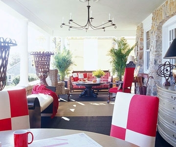 Terrasse Bangkirai design rød