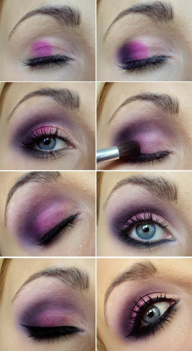 pink lilla øjenskygge effektiv eyeliner kohl