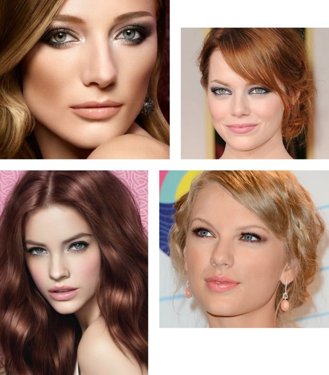 grå blå øjne naturlige makeup ideer Stjerner Taylor Swift Emma Stone Misha Barton