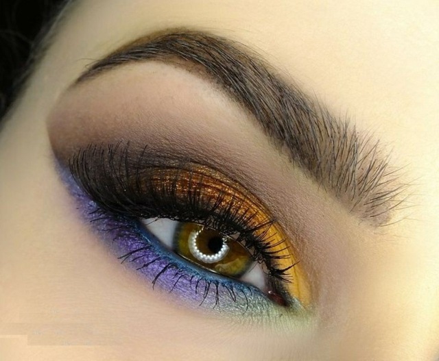 brune øjne makeup tips ideer øjenskygge sommer lilla bronze toner