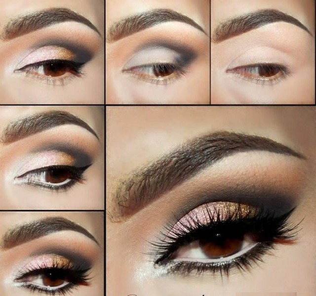 Eyes make-up instruktioner Eyeshadow buet eyeliner