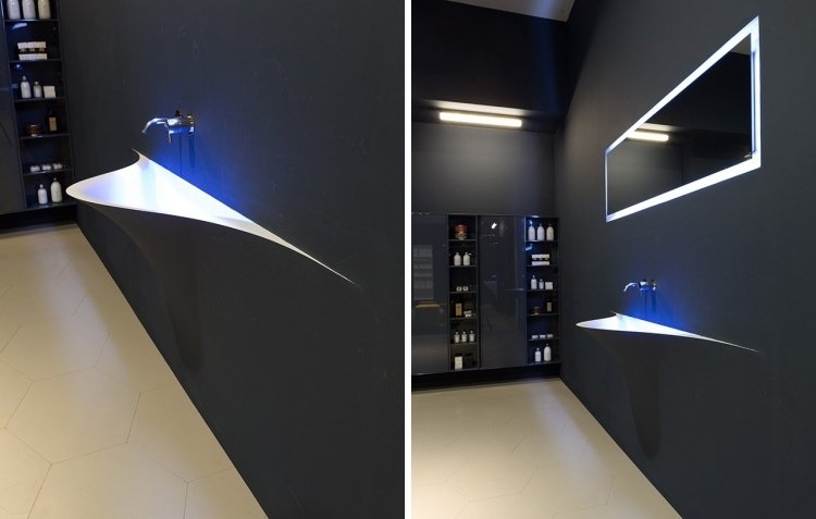 håndvask-badeværelse-design-innovativ-lys-led-belysning-armaturer-minimalistisk-væg-farve-sort
