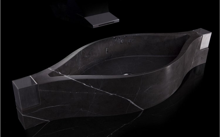 Vaskedesign -innovativ-minimalistisk-sort-granit-futuristisk