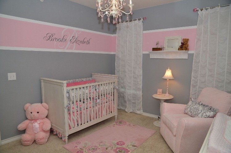 design ideer baby værelse pige grå pink elegant