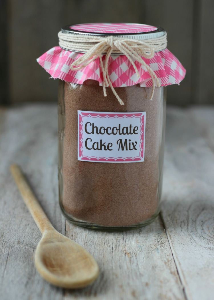 chokoladekage mix etiket gave