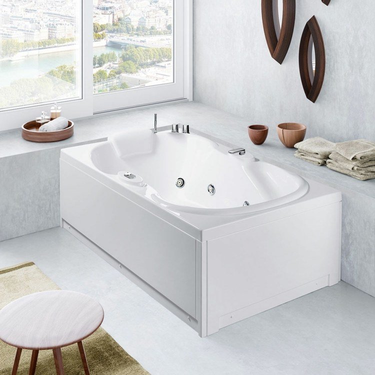Badekar-badeværelse-indbygget-hvidt-akryl-rektangulært-front-væg-betræk-Lis-Glass1989