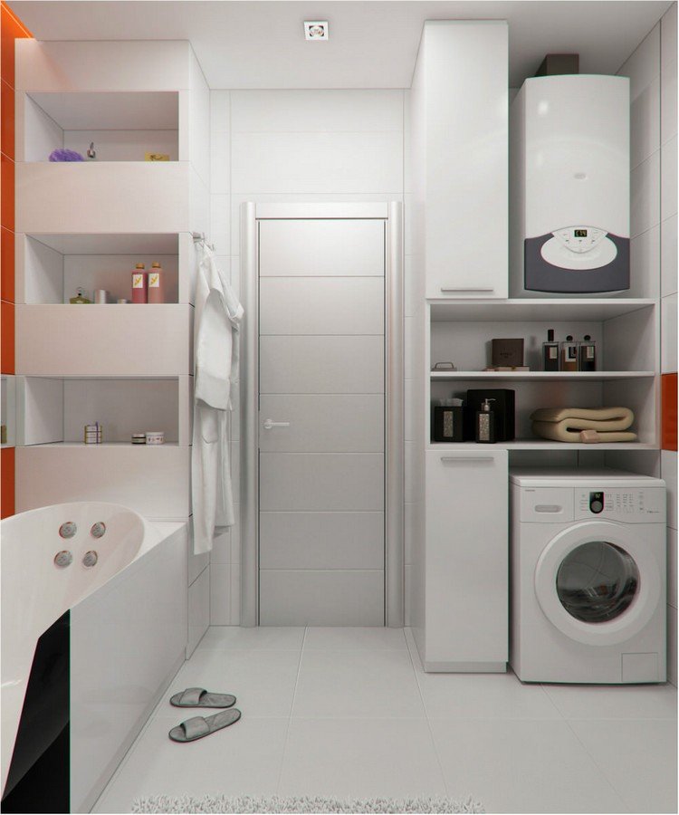 badeværelse 4 kvm ideer møbler sanitære løsninger praktisk rumdesign moderne minimalistisk vandvarmer