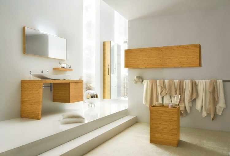 Badeværelse ideer træskab spejl sæt forfængelighed bordplade håndvask