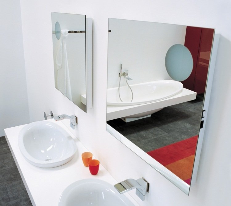 badeværelse-spejl-imple-firkanter-dobbelt-vask-cirkel-armatur