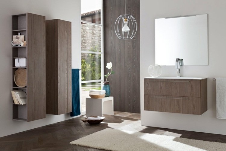 Badeværelse design badeværelsesskab massivtræhylder