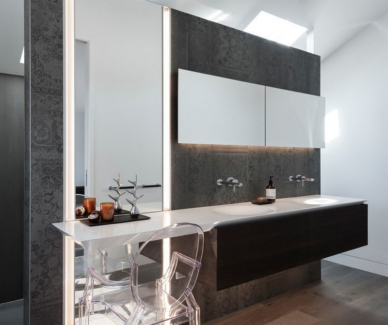 Badeværelse spejl-belysning-toiletbord-badeværelse-moderne-design