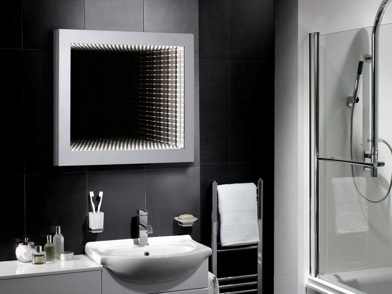 Badeværelse spejl-belysning-ideer-leg af lys-moderne-praktisk