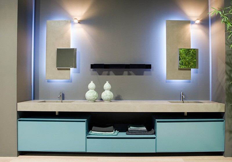 Badeværelse spejl belysning ideer moderne design