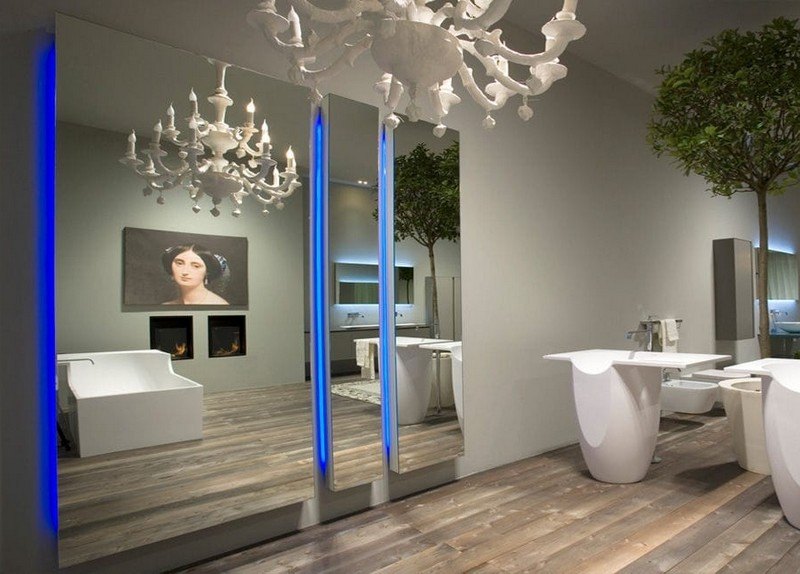 Badeværelse spejl-belysning-LED-håndvask-fritstående