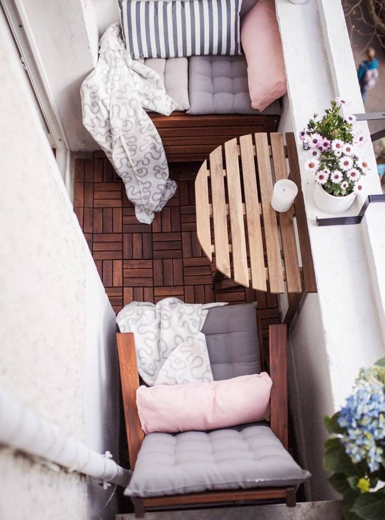 balkon sofa diy trækasse lille område ideer