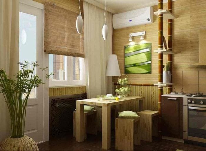 nábytok s bambusom v kuchynskom prevedení
