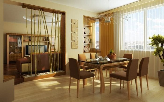tapeta s bambusom v dizajne miestnosti