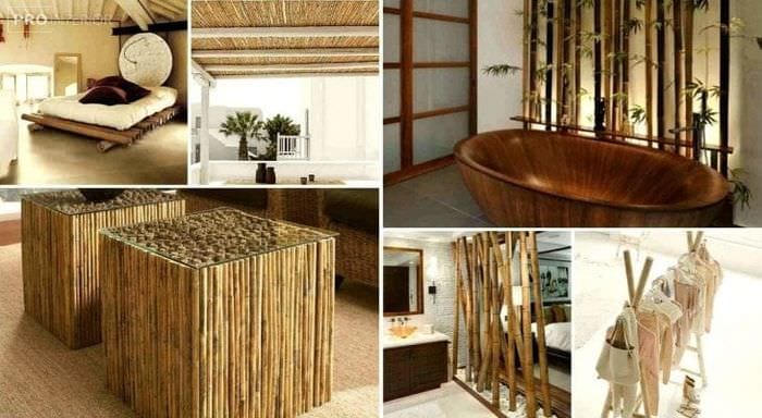 nábytok s bambusom v štýle miestnosti