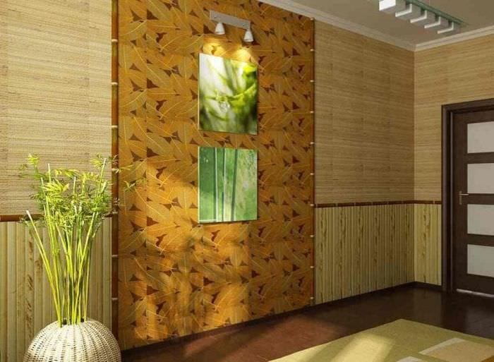 bambusová tapeta v štýle chodby