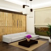 strop s bambusom vo vnútri obrazu chodby