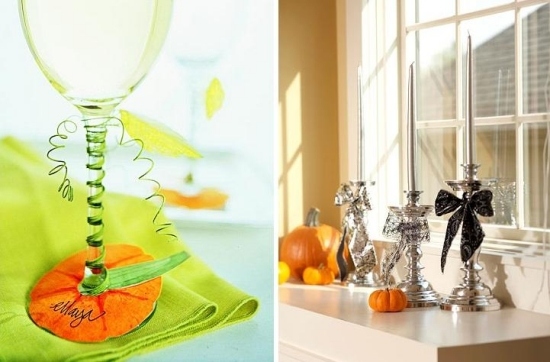 Håndværk ideer til Halloween bue dekorativ lysestage vinglas