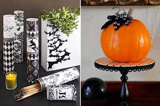 Børsteholder Dekorere skræmmende Halloween Pumpkins Ideas-sort bånd