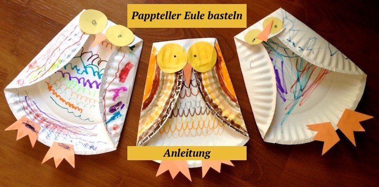 Håndværk med børnehavebørn-efterårsvejledning-papir-papir-tallerken-ugle
