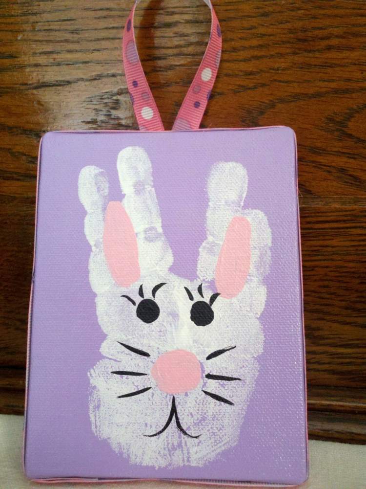 Håndaftryk-malet-kanin-på-taske