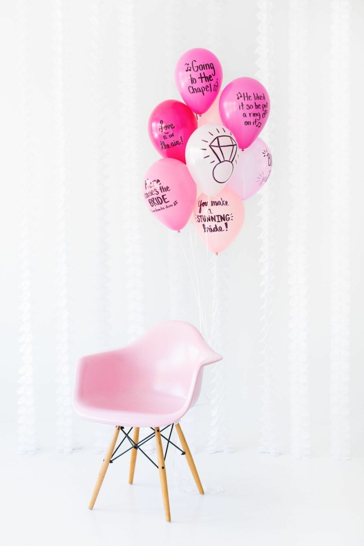 Udformning med balloner brudefest-dekoration-pink-balloner-bogstaver-bryllup